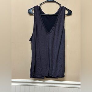 Lululemon Circuit Crusher V Neck Tank Stripe Heathered Black Cherry